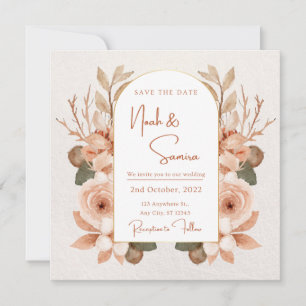 Floral Enregistrer La Date Invitation Pour Mariage