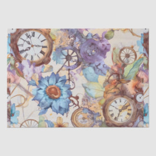 Floral Ephemera Steampunk Entcoupage Seidenpapier