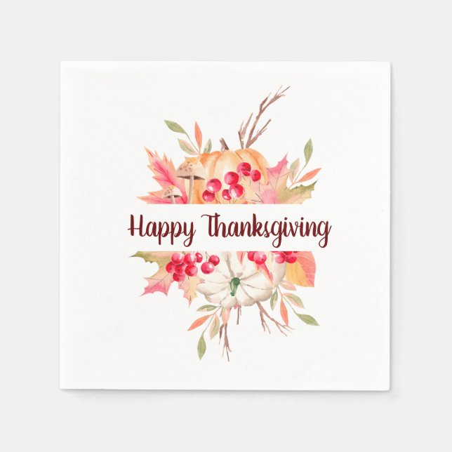 Floral Erntedank Napkins Serviette (Vorderseite)