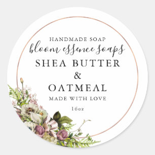 Floral et huile   Sticker pour savon