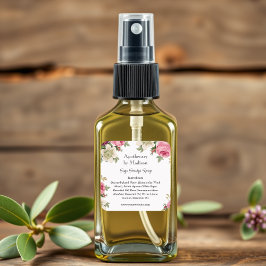 Floral | Etikett der Flaschenetiketten für die Fla Quadratischer Aufkleber