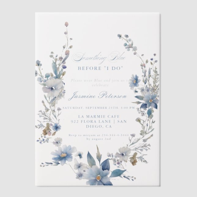 Floral Etwas Blau bevor ich Brautparty mache (Vorderseite)