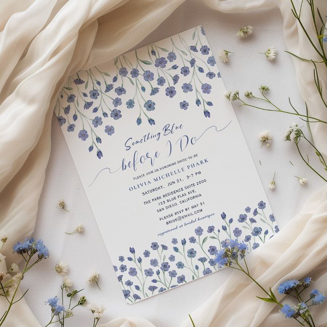 Floral etwas Blau, bevor ich Brautparty mache Einladung (Von Creator hochgeladen)