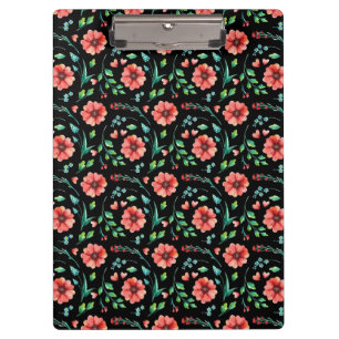 Floral Exotische Blume und Blätter Muster-45654 Klemmbrett