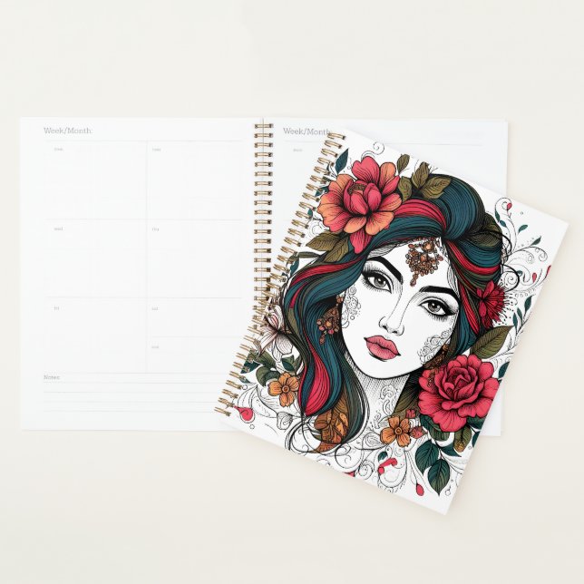 Floral Face – Boho Beauty Planner (Devant avec enveloppe)