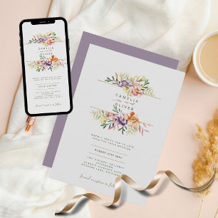 Floral Faire-part de mariage BOHO Fleurs sauvages