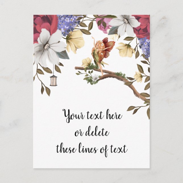 Floral Fairy Postcard Postkarte (Vorderseite)