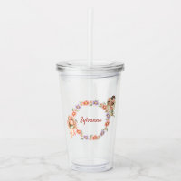 Floral Fairy Tumbler mit Individuelle Name