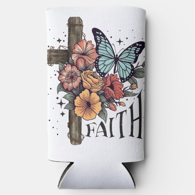 Floral Faith Cross Selters Dosenkühler (Vorderseite)