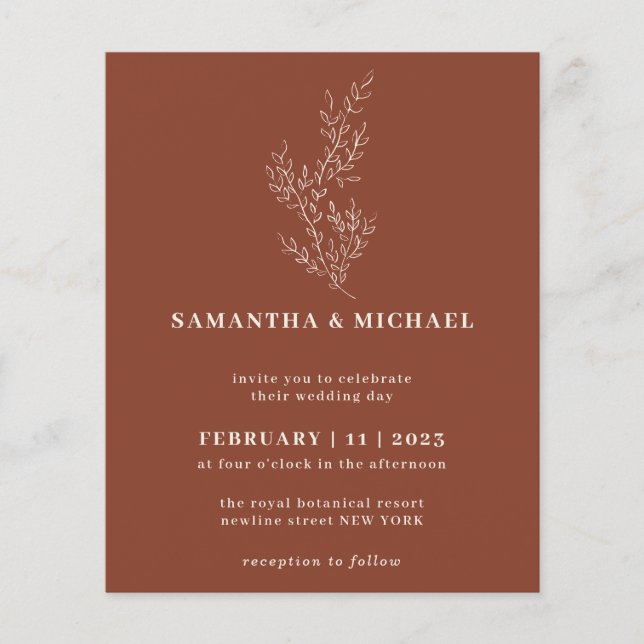 Floral Fall Boho Terracotta braunes Botanisches Bu Flyer (Vorne)