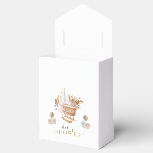 Floral Fall Cradle Baby Duschbox Geschenkschachtel (Geöffnet)