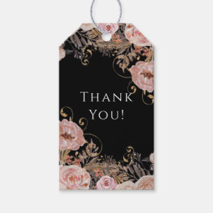 Floral Fall Farbe Schwarz Rosa Rosa Rose Gold Geschenkanhänger