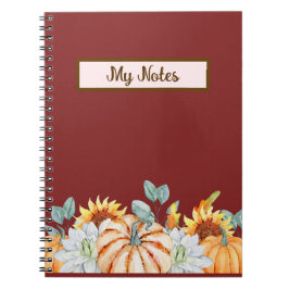 Floral Fall Inspirier School Notizblock