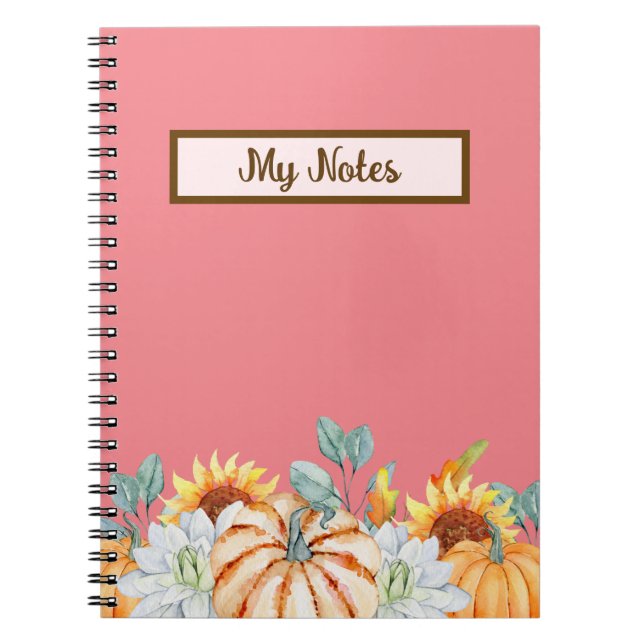 Floral Fall Inspirier School Notizblock (Vorderseite)