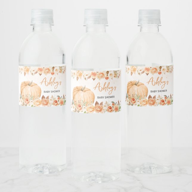 Floral Fall Little Pumpkin Baby Dusche (Flaschen)