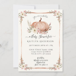 Floral Fall Pumpkin Botanical Watercolor Baby