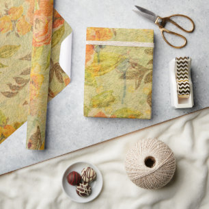 Floral Fall Wasserfarben Abstraktes Muster Geschenkpapier