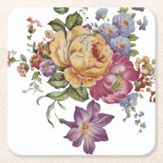 Floral Fancy  Rechteckiger Pappuntersetzer