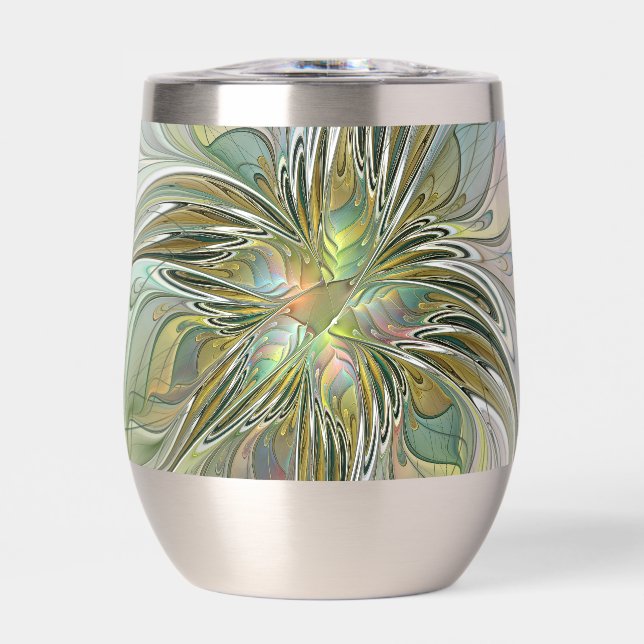 Floral Fantasy Modern Fractal Art Flower With Gold (Avant)
