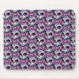 Floral Feline Dia de los Muertos Mousepad