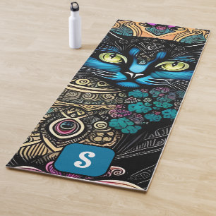 Floral Feline: Eine lebendige Yoga Mat, Inspiriert Yogamatte