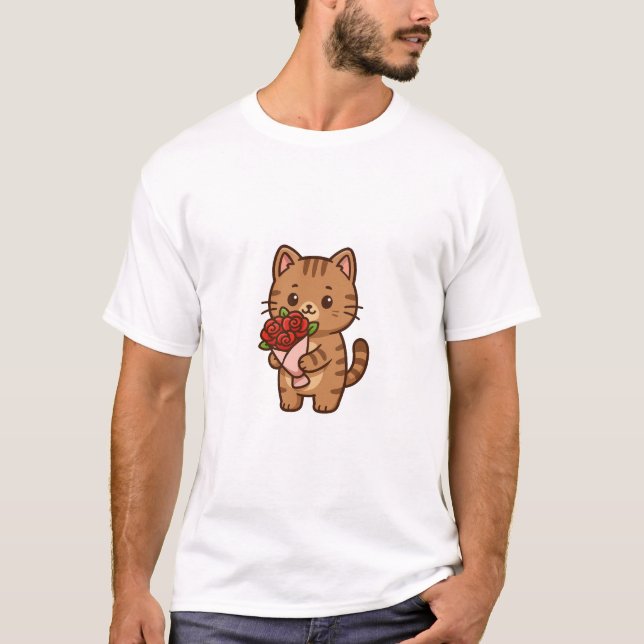 Floral Feline Love Boxy T-Shirt (Vorderseite)