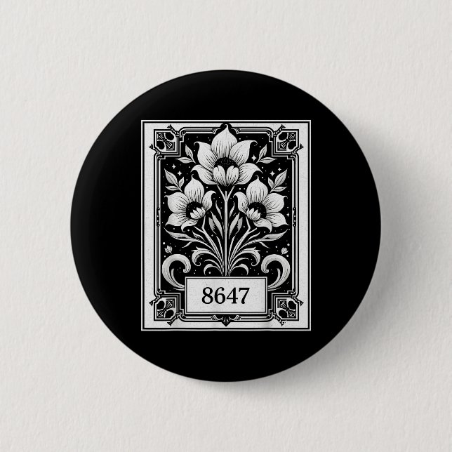 Floral Feminist 8647 Anti-Trump Menschenrechte Fun Button (Vorderseite)