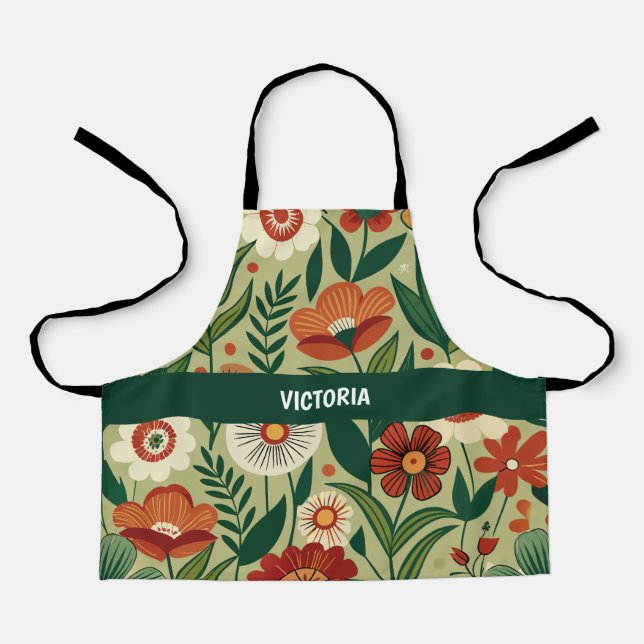 Floral Field Retro Custom Muster Schürze (Vorderseite)