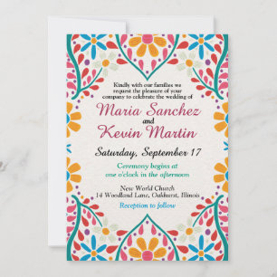 Floral Fiesta Faire-part de mariage espagnole