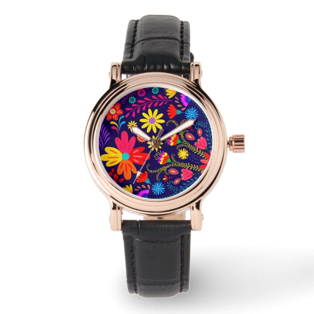 Floral Fiesta Inspiriert Armbanduhr (Vorderseite)