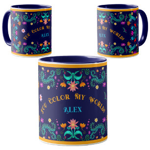 Floral Fiesta Mexikanische Volkskunst Du färbst me Tasse