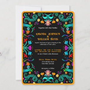 Floral Fiesta mexikanische Volkskunst Hochzeit Einladung