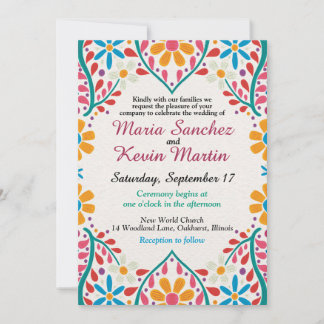 Floral Fiesta Spanish Wedding Einladung