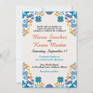 Floral Fiesta Spanish Wedding Einladung