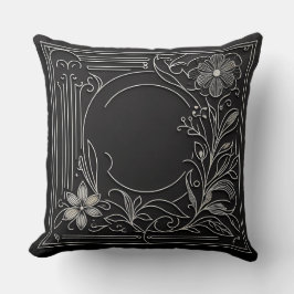 Floral Filigree Frame Kissen