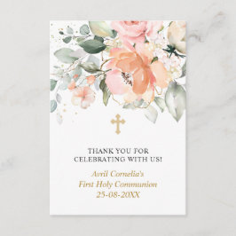 Floral First Heilige Kommune Vielen Dank Begleitkarte