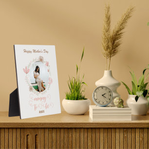 Floral First Mother day mommy to be Foto Fotoplatte