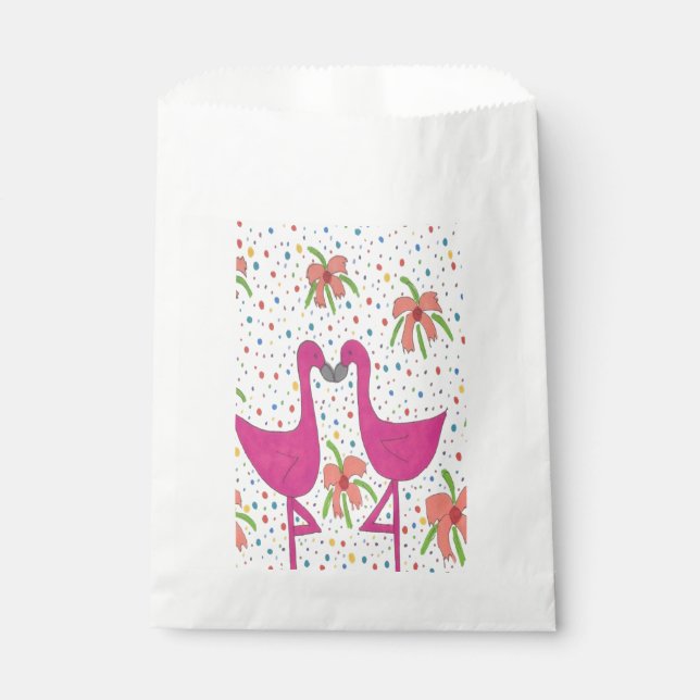 Floral Flamingo Fiesta Geschenktütchen (Vorderseite)