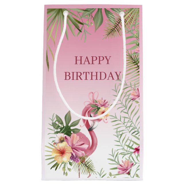 Floral Flamingo Kleine Geschenktüte (Vorderseite)