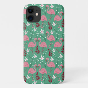 Floral Flamingo nahtloses Muster rosa grün Case-Mate iPhone Hülle