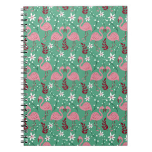Floral Flamingo nahtloses Muster rosa grün Notizblock