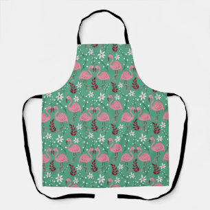 Floral Flamingo nahtloses Muster rosa grün Schürze