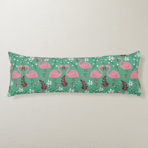 Floral Flamingo nahtloses Muster rosa grün Seitenschläferkissen