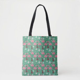Floral Flamingo nahtloses Muster rosa grün Tasche