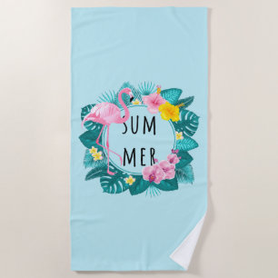 Floral Flamingo Summer Bliss Strandtuch