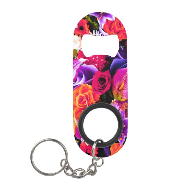 Floral Flasche Öffnung farbige Schlüsselkette Mini Flaschenöffner (Vorderseite)