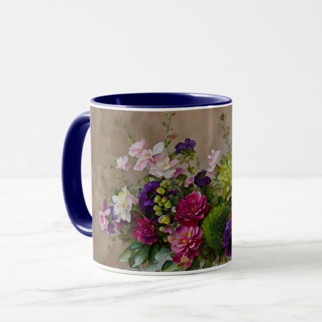 Floral Fleurs Art Bouquet fleurs Lover Mug Cup (Devant gauche)