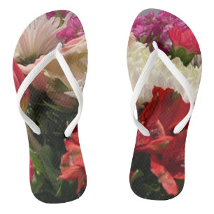 floral flip flops