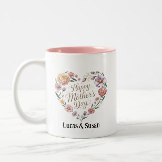 Floral Flower Leaf Joyeux Mère Day Mugs Cup Cadeau