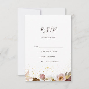 Floral flush moderne   Carte RSVP Watercolor